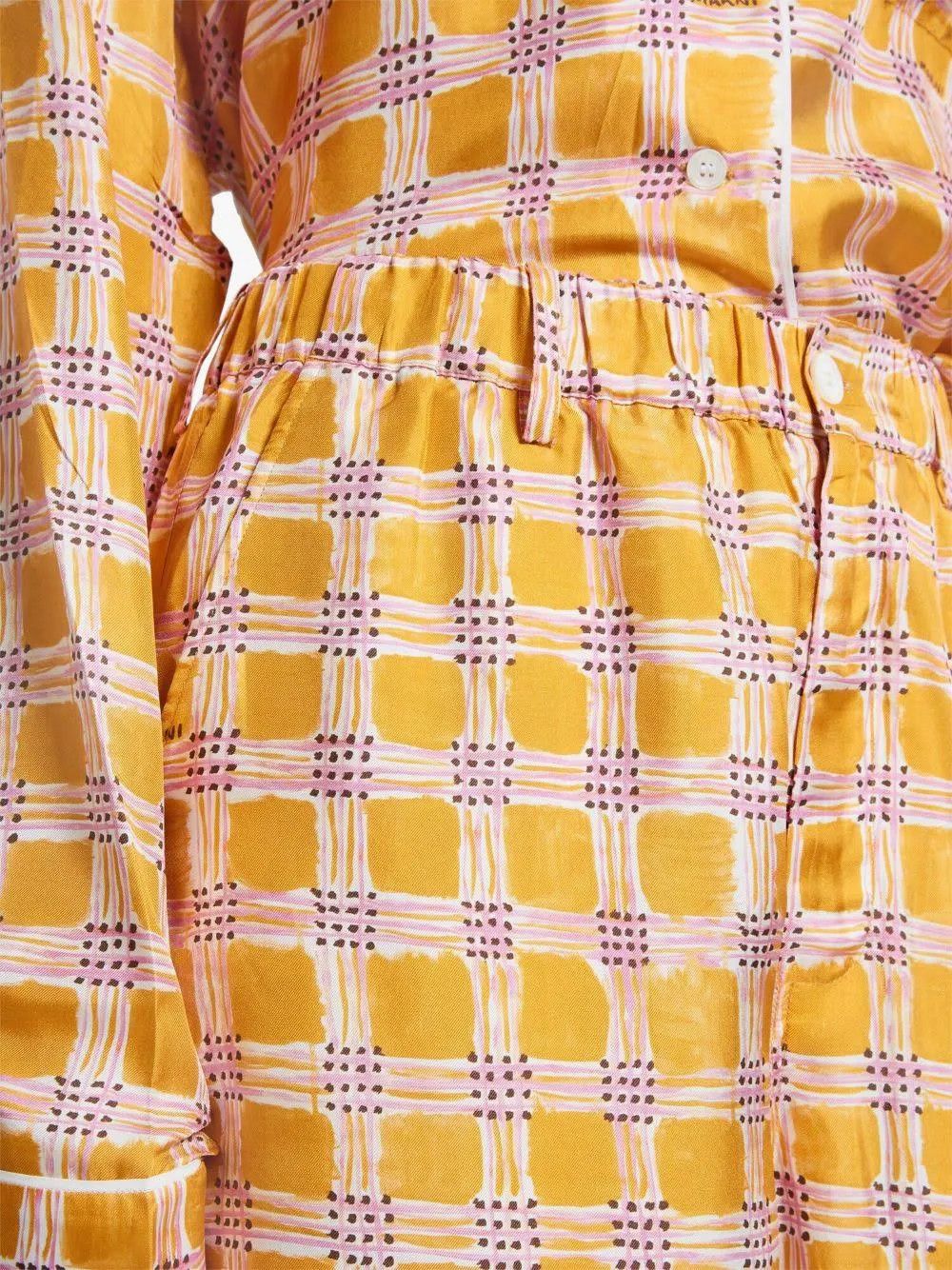 Marni o1w1db10824 Check Fields Silk Trousers in Multicolor Size 34" / US 12 / IT 48 - 3 Thumbnail