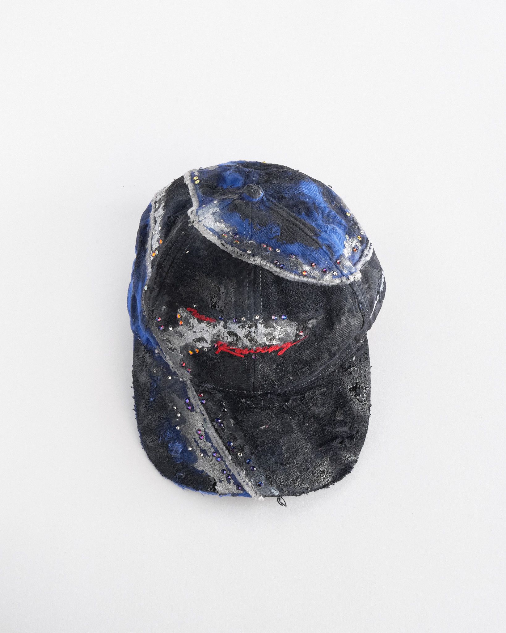 Other ASTROBOI* 'Racing' black and blue distressed rhinestone hat Size ONE SIZE - 1 Thumbnail