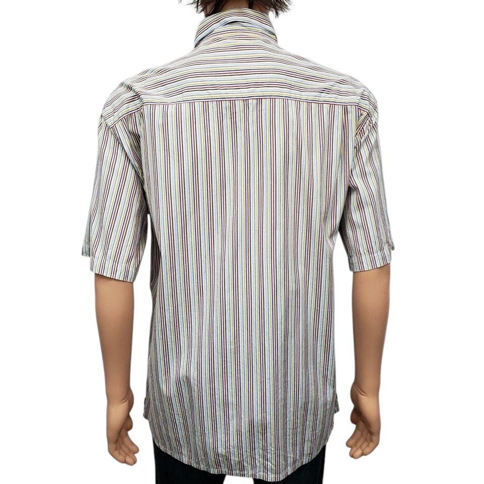 BUGATCHI BUGATCHI Uomo Shirt Hidden Button-Down Colorful Striped S/S Size US L / EU 52-54 / 3 - 7 Thumbnail