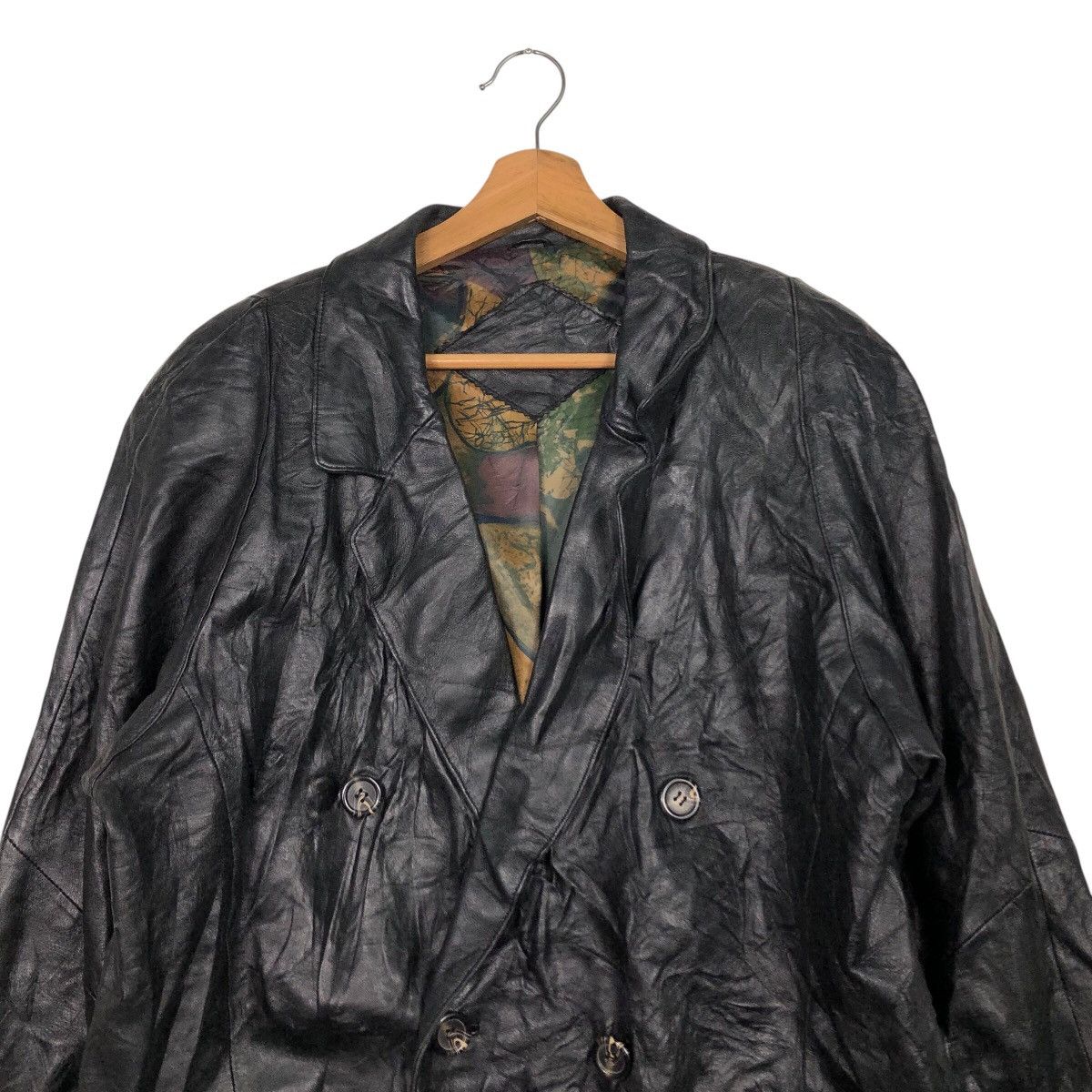 Japanese Brand Artisanal Crinkled Leather Trench Map Lining Issey Miyake Size US M / EU 48-50 / 2 - 4 Thumbnail