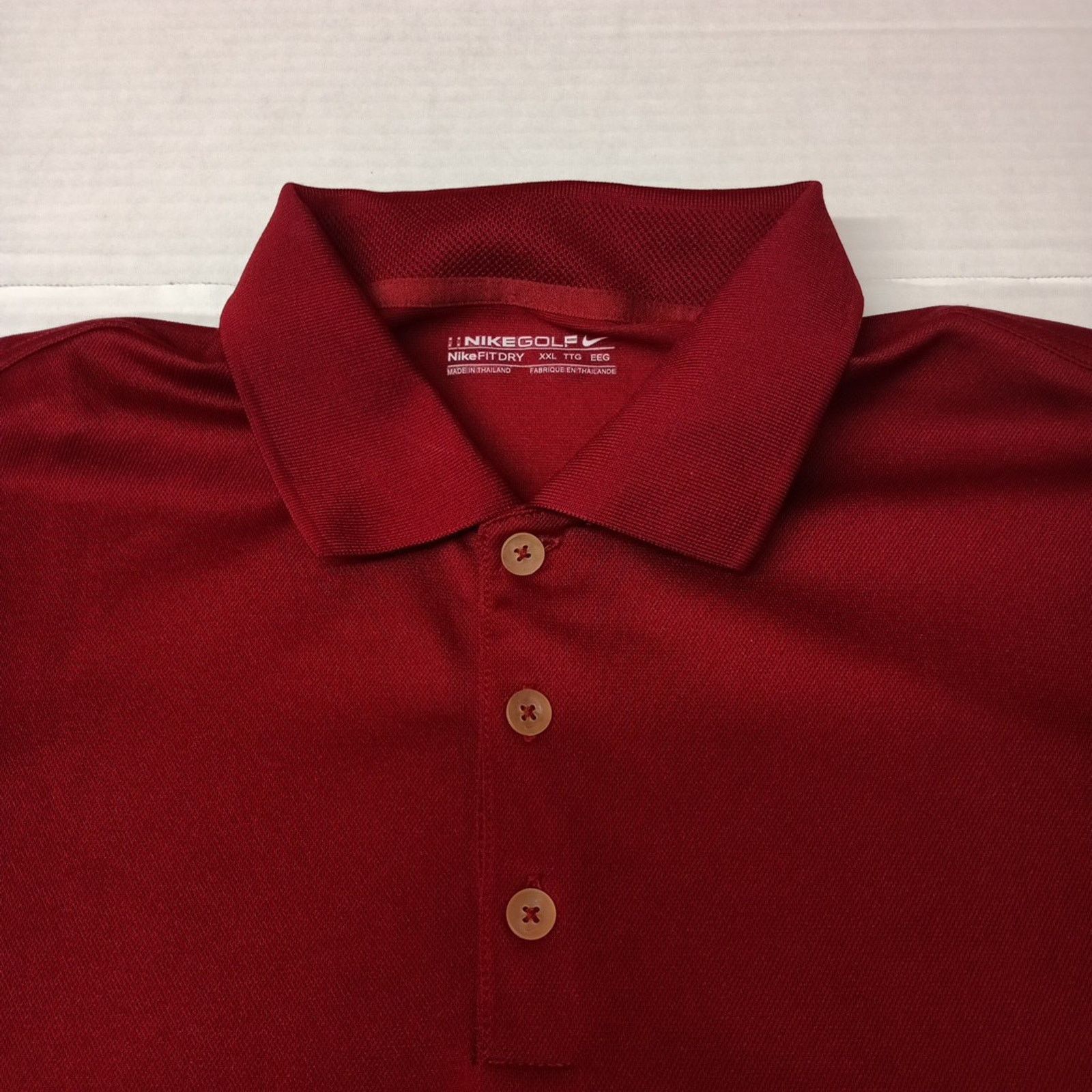 Nike Nike Golf Polo Shirt Men's 2XL XXL Red Fit Dry Long Sleeve Size US XXL / EU 58 / 5 - 3 Thumbnail