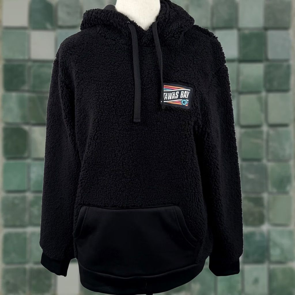Vintage Artisans Black Fuzzy Sherpa Hoodie M Neutral Kangaroo Pocket Vacation Souvenir Size US M / EU 48-50 / 2 - 1 Thumbnail
