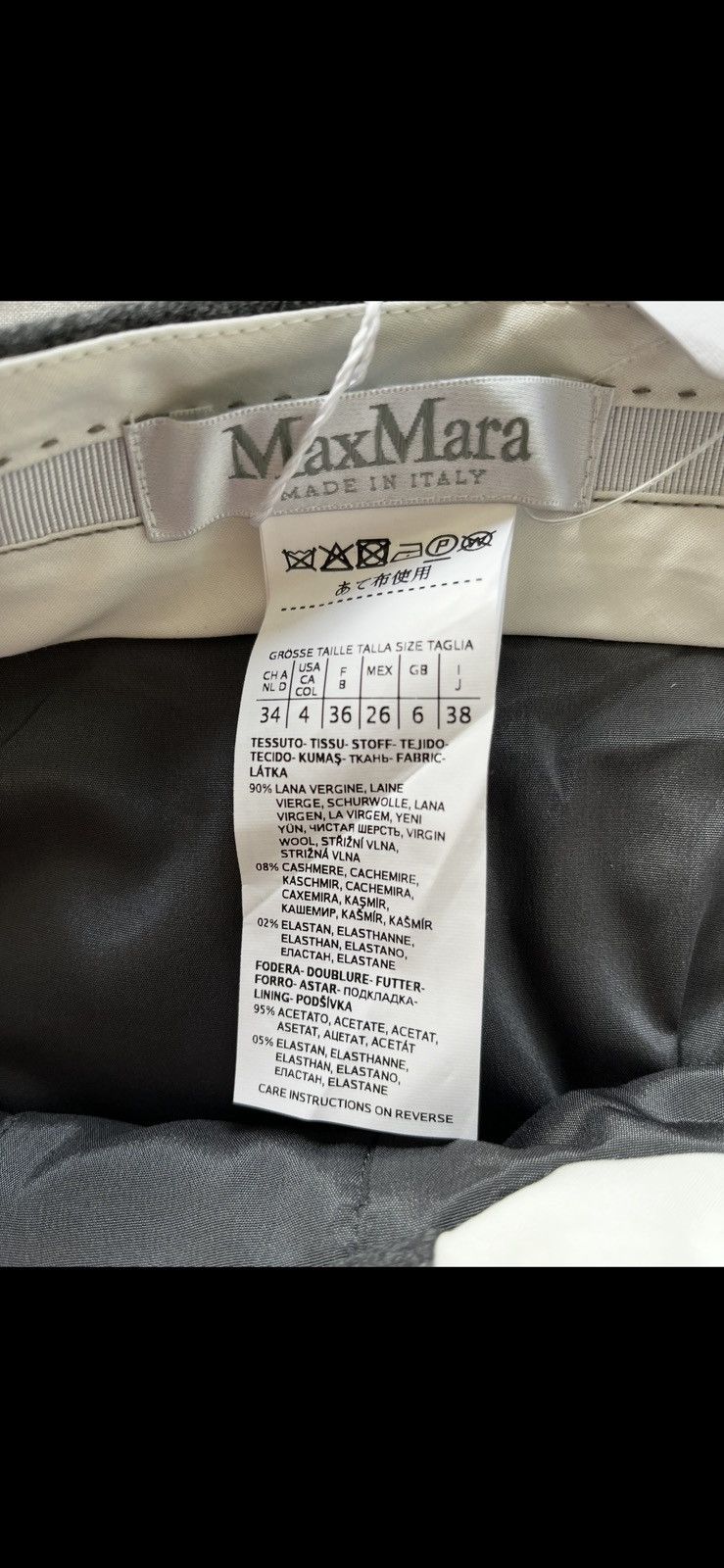 Max Mara Max Mara Wool Tailored Mini Skirt Grey IT 38 S New With Tags Size 26" / US 2 / IT 38 - 7 Thumbnail