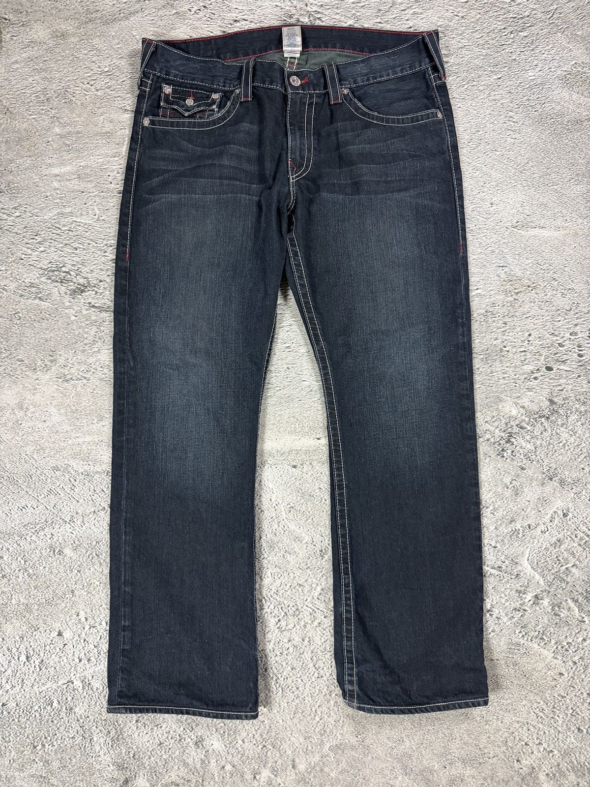 True Religion True Religion jeans straight denim red rope stitching Size US 38 / EU 54 - 6 Thumbnail