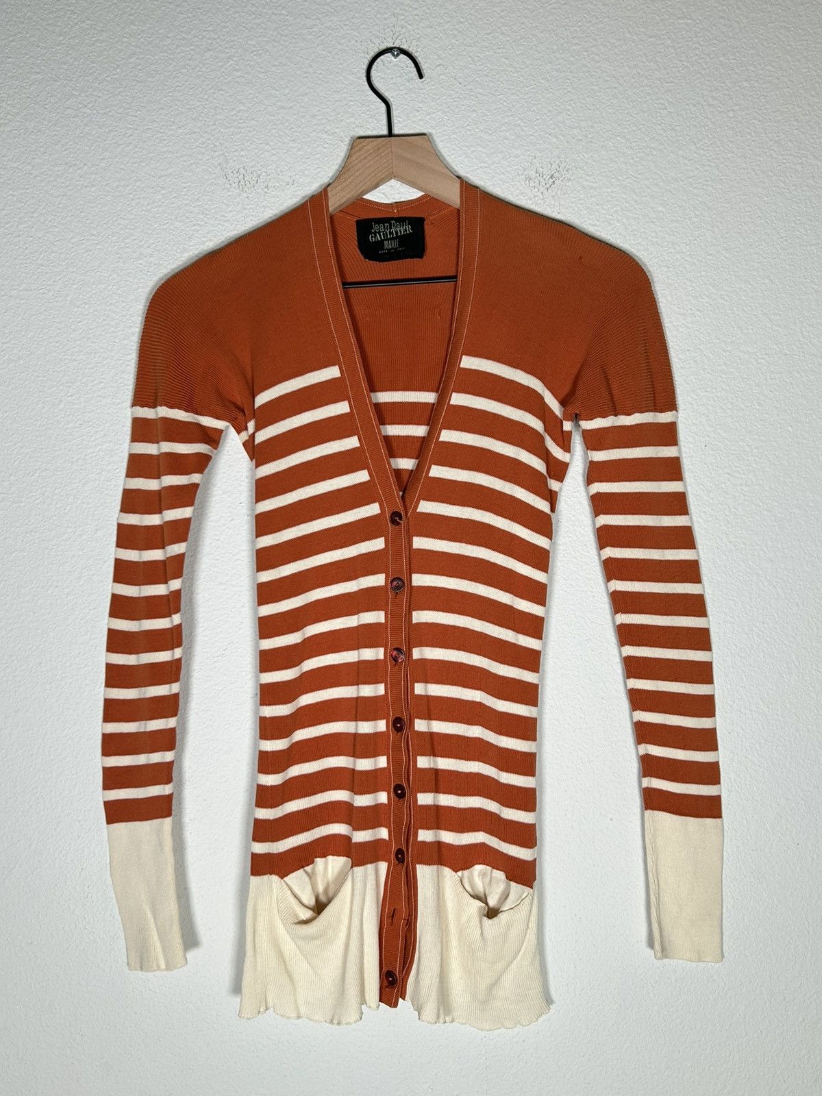 Jean Paul Gaultier 00’s Knit Striped Cardigan Size US S / EU 44-46 / 1 - 1 Thumbnail