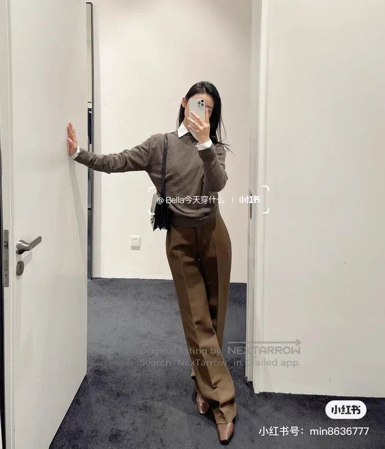 The Row The Row size 2 Brown straight-leg trousers Size 23" - 7 Thumbnail