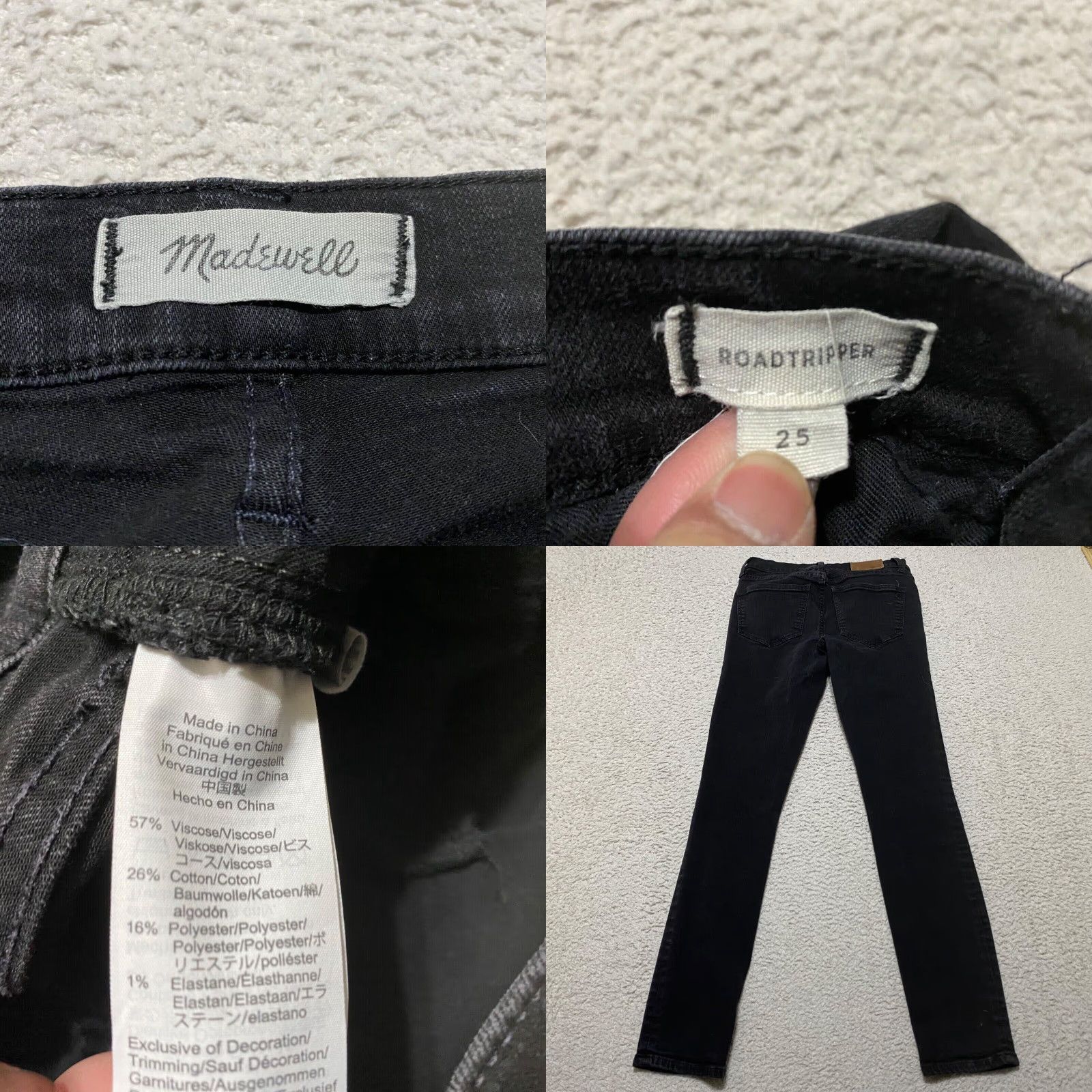 Madewell VINTAGE Madewell Jeans Black Denim Mid Rise Slim Straight Roadtripper Women 25 Jeans Size 42" / US 20 - 8 Thumbnail
