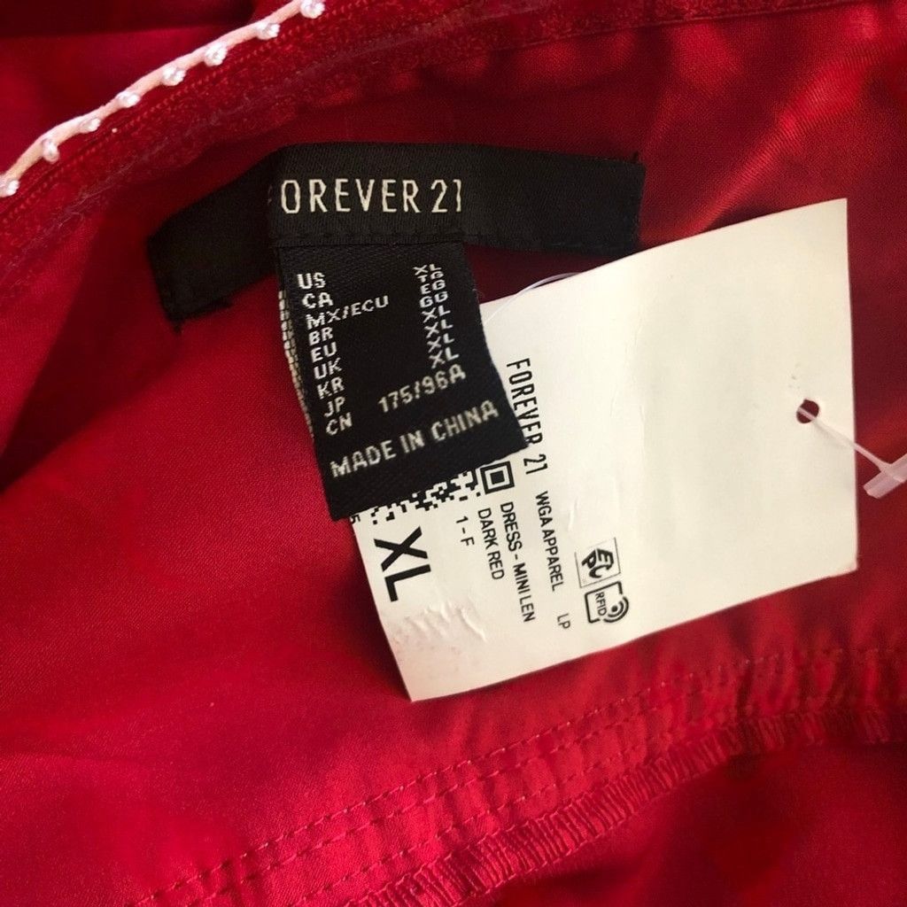 Forever 21 NWT Forever 21 Pleated Mini Dress Strapless Bow Red/White XL Size XL / US 12-14 / IT 48-50 - 8 Thumbnail