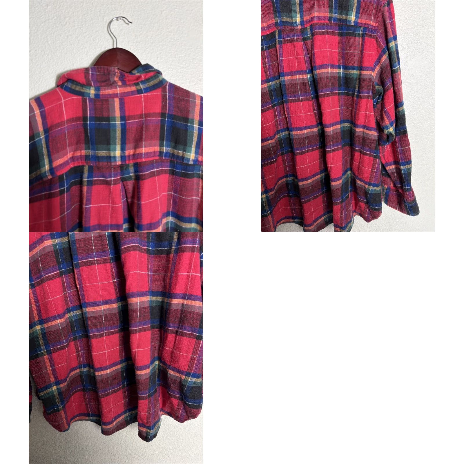 American Eagle Outfitters American Eagle Women’s XXL Long Sleeve Flannel Shirt Red Plaid Button-Up Boyfriend Fit Size XXL / US 16-18 / IT 52-54 - 9 Thumbnail