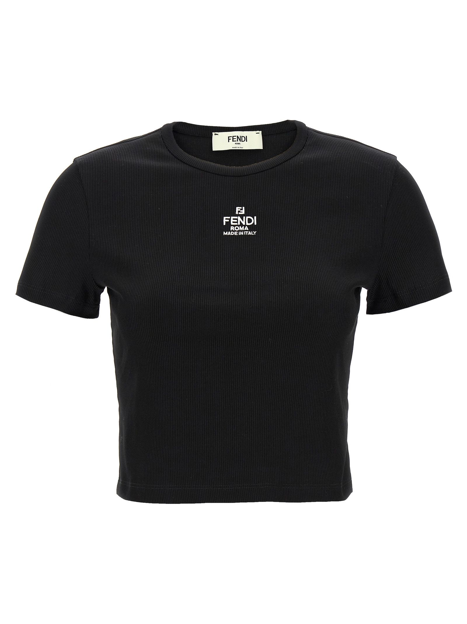 Fendi 'Fendi' cropped T-shirt Size L / US 10 / IT 46 - 1 Thumbnail
