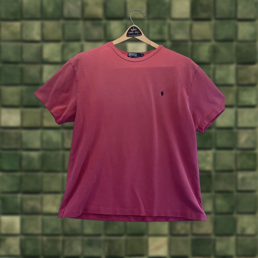 Polo Ralph Lauren VINTAGE Ralph Lauren Polo Shirt Mens M Red 1990s Single Stitch T Shirt Short Sleeve Cotton Polo Sportswear/Beach Men Size US M / EU 48-50 / 2 - 1 Thumbnail