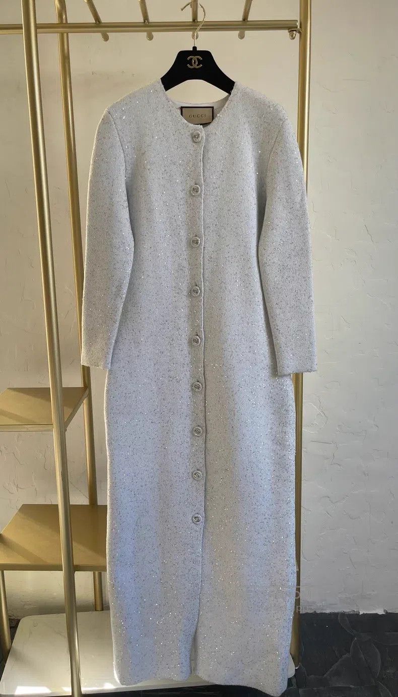 Gucci Gucci Knitted sequin cardigan coat Size S / US 4 / IT 40 - 1 Thumbnail