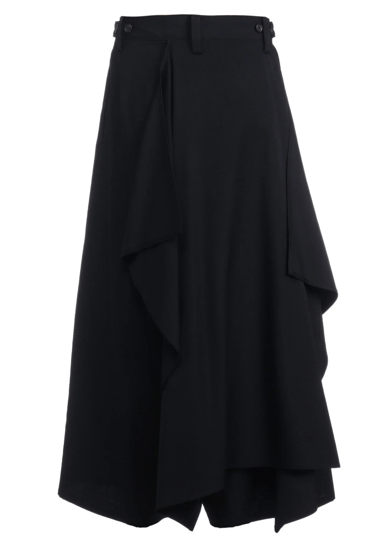 Yohji Yamamoto Yohji Yamamoto Femme - WOOL BACKSIDE WRAP S PANTS Size 40" / US 18 - 2 Thumbnail