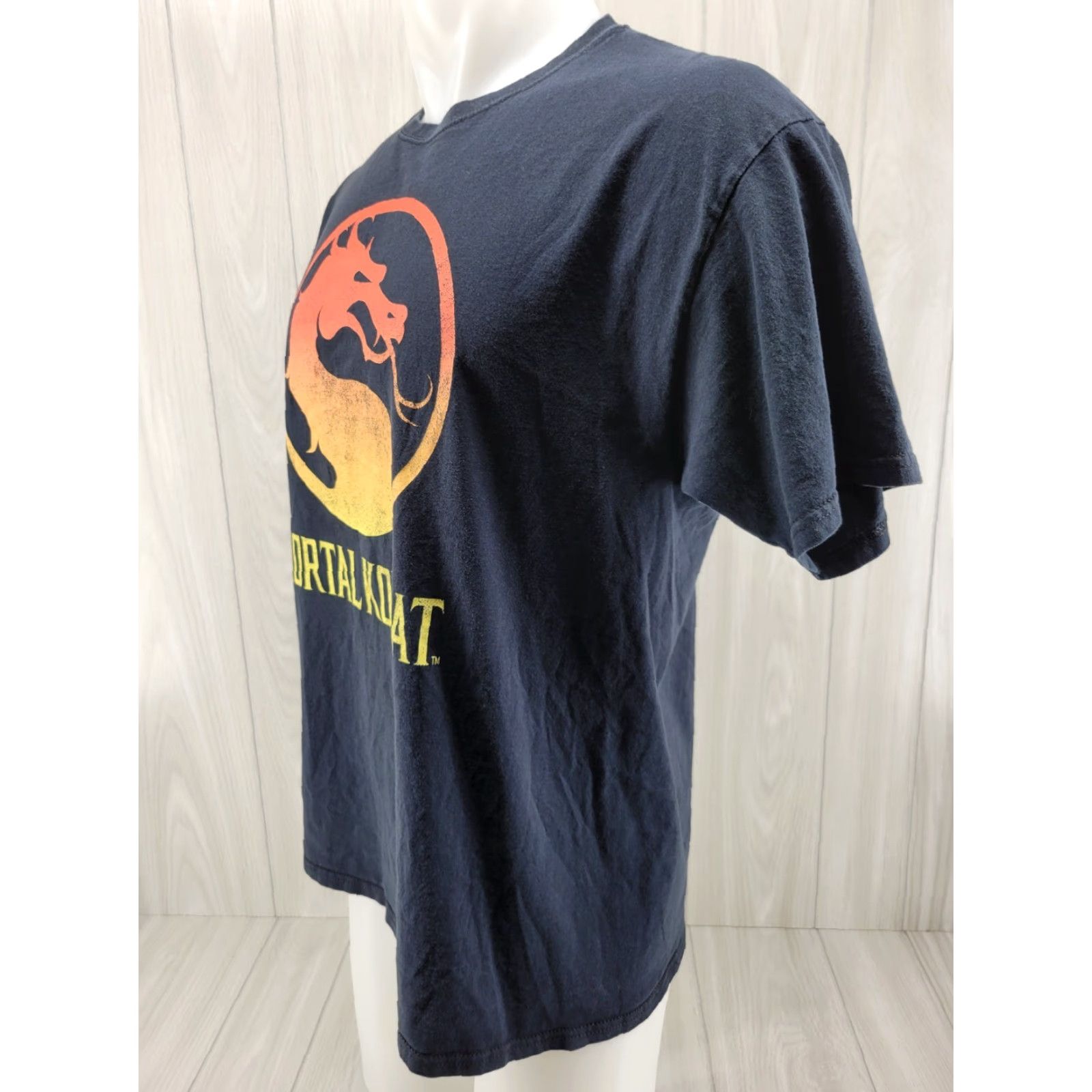 Logo 7 Mortal Kombat Klassic Logo Licensed Adult T-Shirt L Black Graphic Tee Mens 90s Movie Video Games Scorpion Brand Mortal Kombat Size US L / EU 52-54 / 3 - 3 Thumbnail