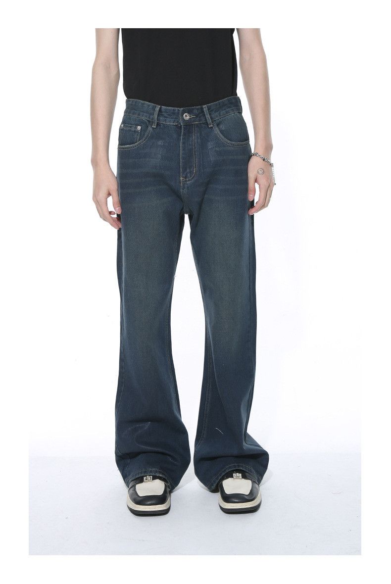 Jean Men's American-Style Blue Slim-Fit Washed Flared Jeans Size US 32 / EU 48 - 1 Thumbnail