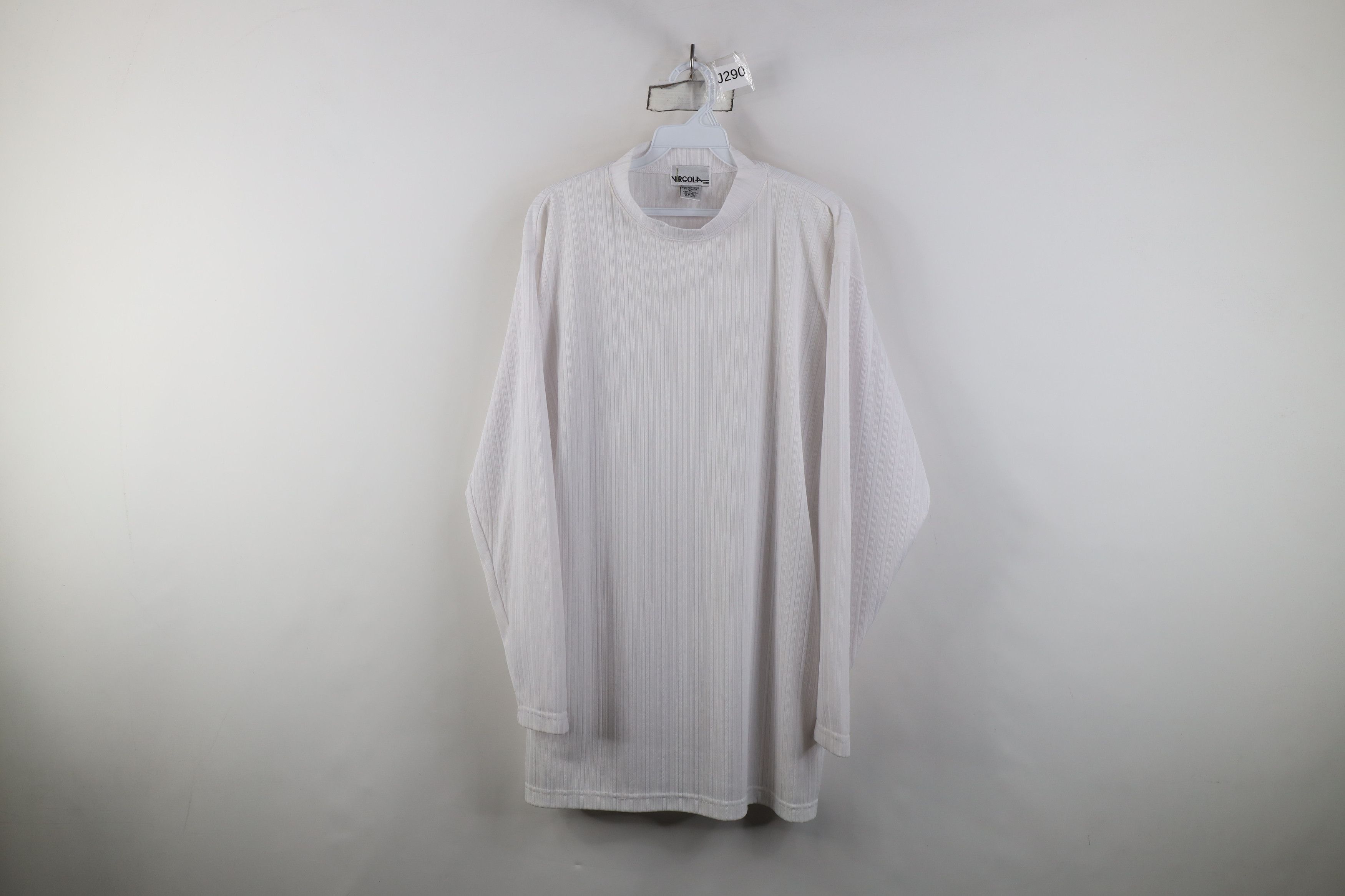 Vintage Vintage 90s Streetwear Ribbed Mock Neck T-Shirt White Size US XL / EU 56 / 4 - 1 Thumbnail