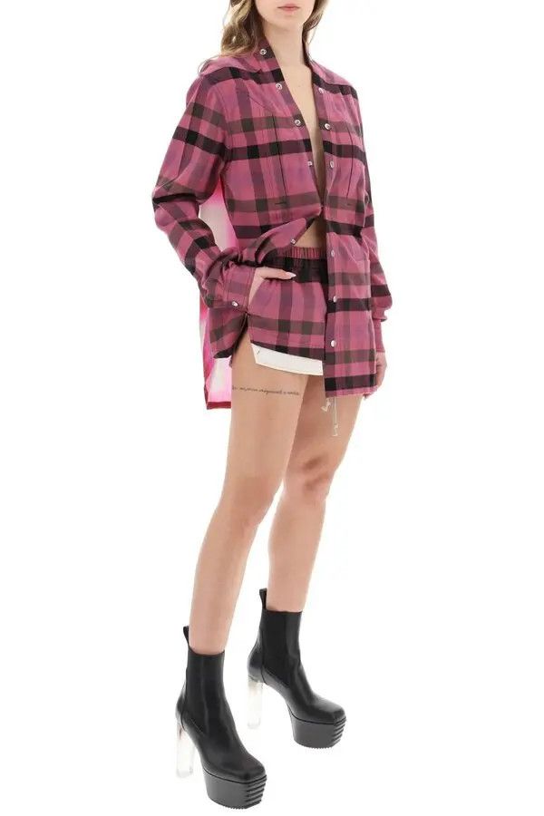 Rick Owens o1y0126 Checked Shirt in Mauve Size S / US 4 / IT 40 - 4 Thumbnail