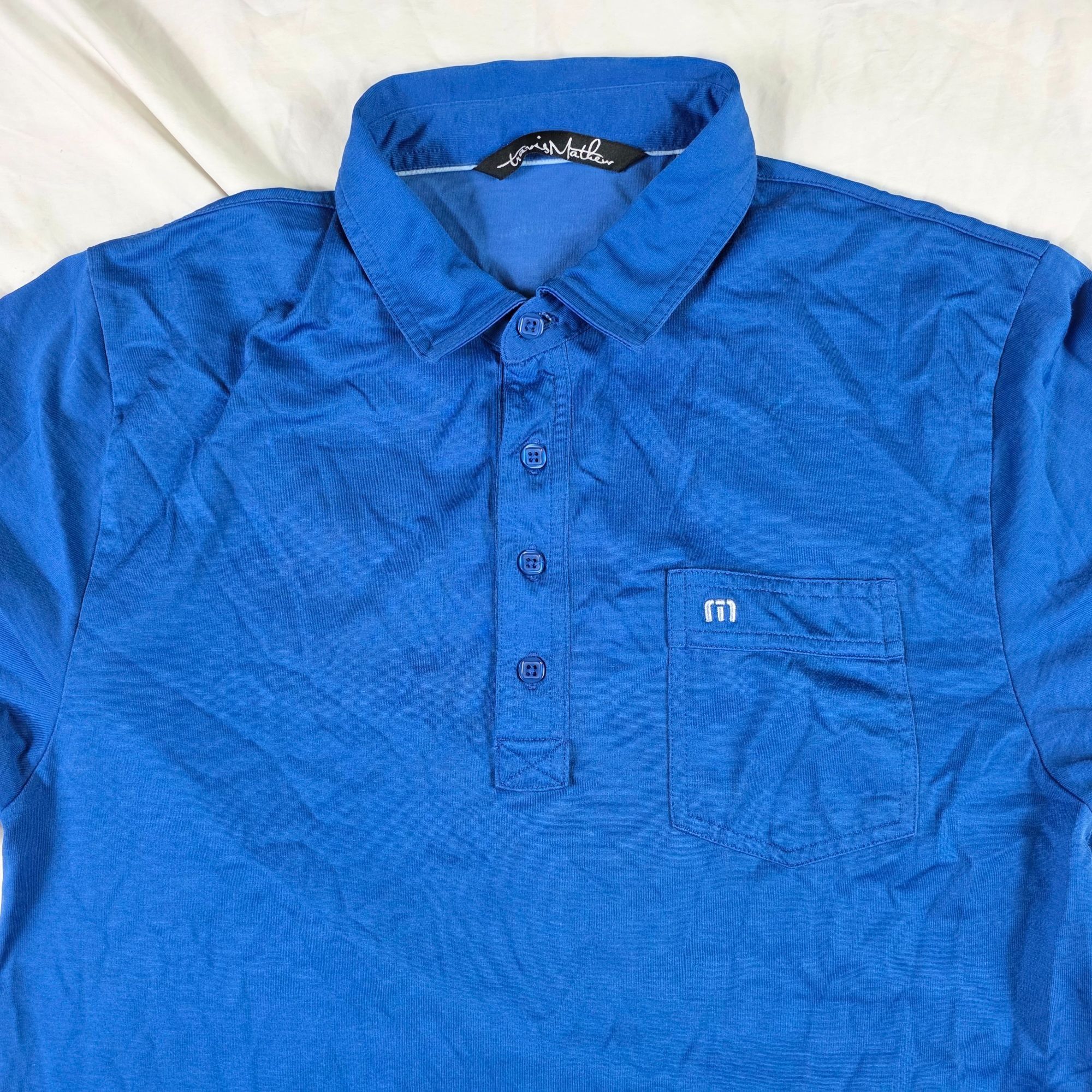 TravisMathew Travis Mathew Polo Shirt Mens Medium Blue Short Sleeve Casua Size US M / EU 48-50 / 2 - 3 Thumbnail