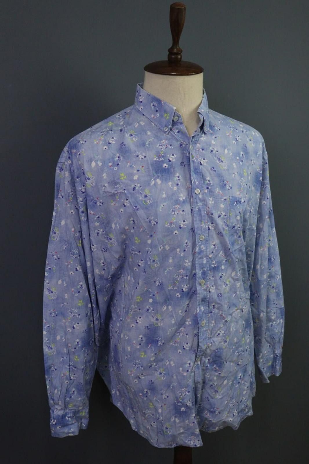Paul & Shark Paul & Shark Yachting Blue Floral Button Up Shirt Size 45 Size US M / EU 48-50 / 2 - 9 Thumbnail