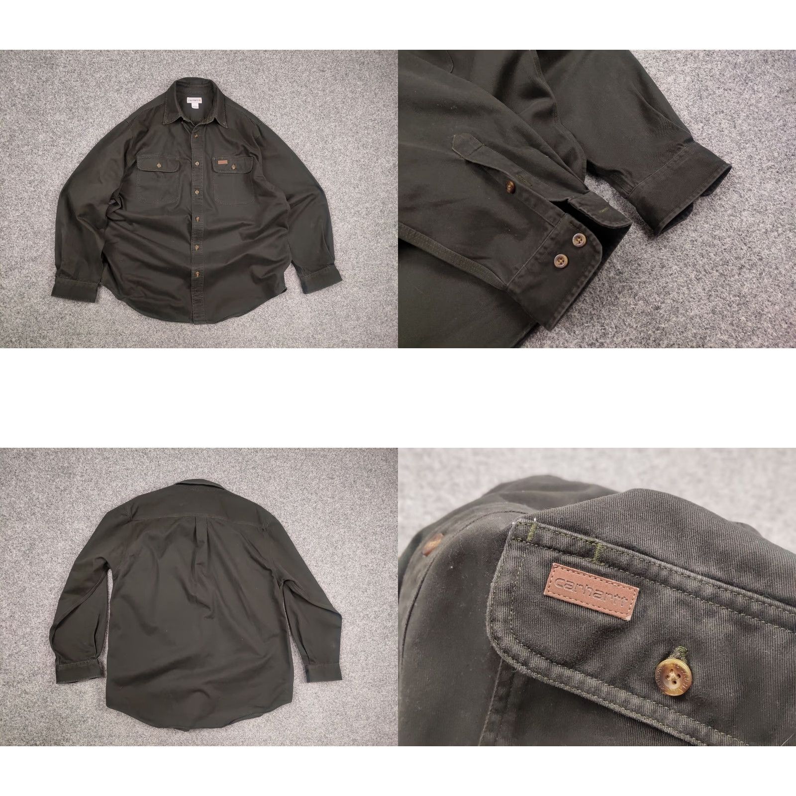 Carhartt VINTAGE Carhartt Canvas Baggy Button Shirt USA Style Shirt Men L Green 90s Outdoor Retro Size US L / EU 52-54 / 3 - 8 Thumbnail