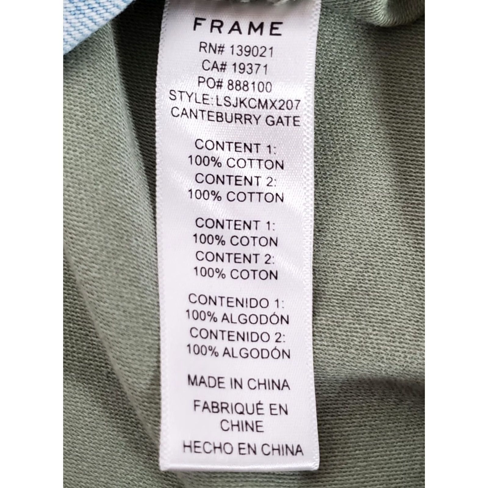 Frame FRAME Cargo Denim Blue/Green Shirt Jacket LSJKCMX207 Women's S Size S / US 4 / IT 40 - 7 Thumbnail