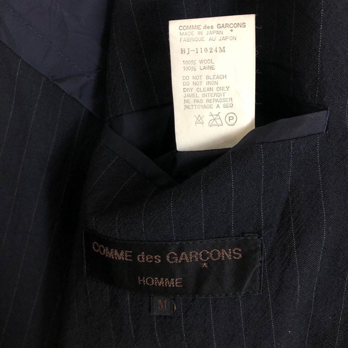 Comme des Garcons Vintage 90s Comme Des Garcons Homme Single Breasted Blazer Size 44R - 9 Thumbnail