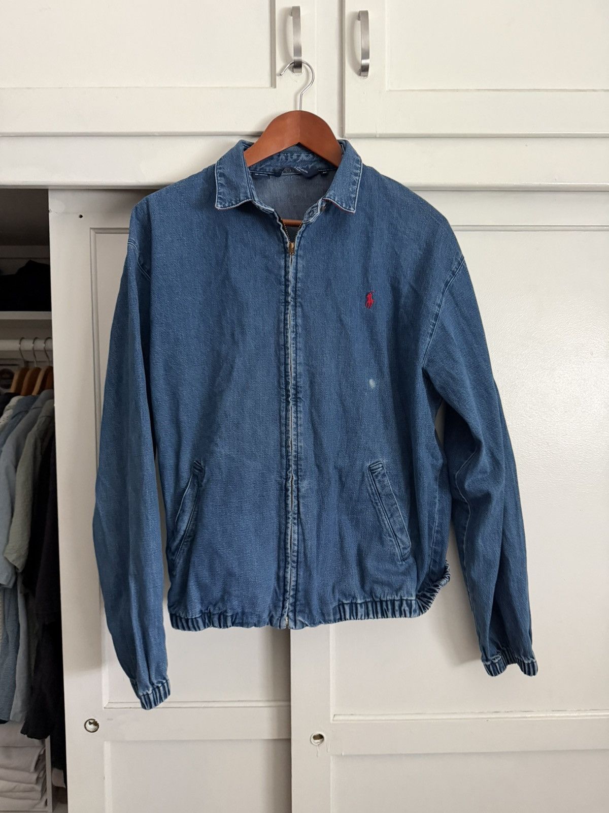 Polo Ralph Lauren Vintage 90s Polo Ralph Lauren Zip Denim Harrington Jacket Size US M / EU 48-50 / 2 - 1 Thumbnail