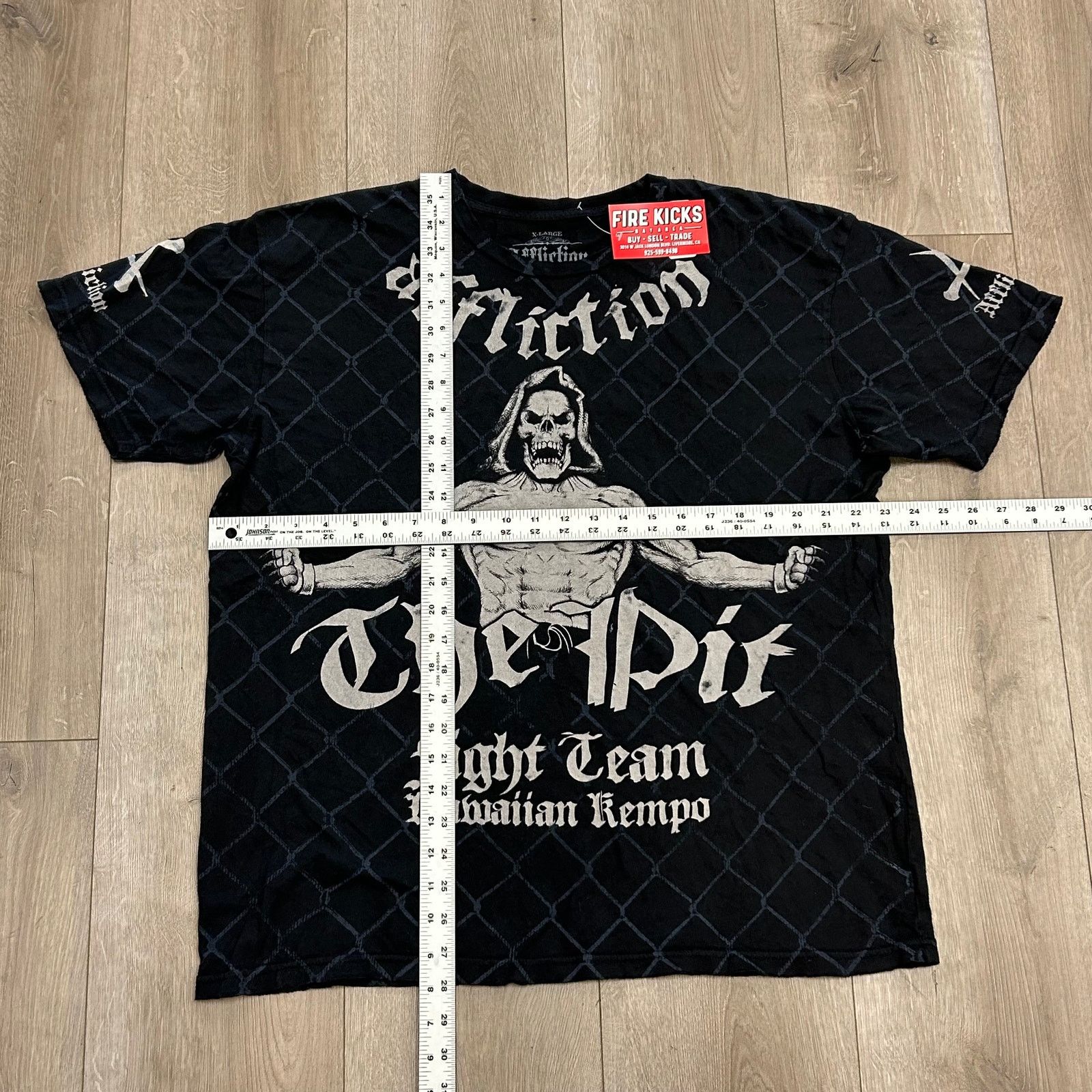 Affliction Y2K Affliction The Pit Skeleton Fence AOP Black Tee T Shirt Size US XL / EU 56 / 4 - 3 Thumbnail