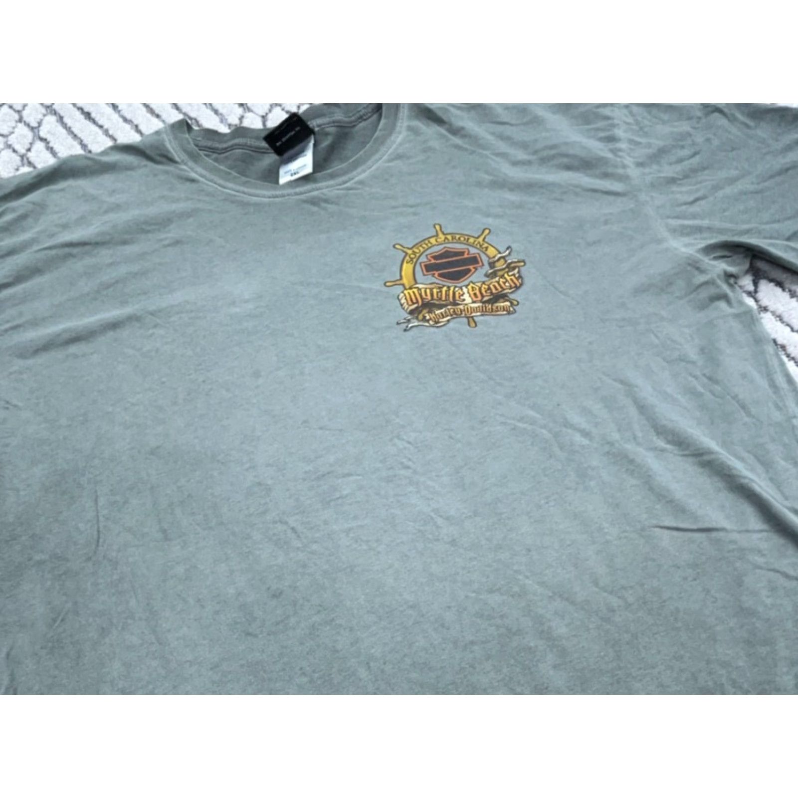 Harley Davidson Harley-Davidson Shirt Men 2XL Green Tee Graphic Print Vintage? No (adjusted for clarity) Size US XXL / EU 58 / 5 - 6 Thumbnail