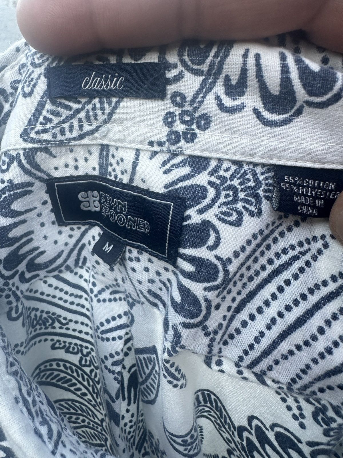 Reyn Spooner PreOwned Reyn Spooner Classic White/Blue Hawaiian Men's M Size US M / EU 48-50 / 2 - 4 Thumbnail