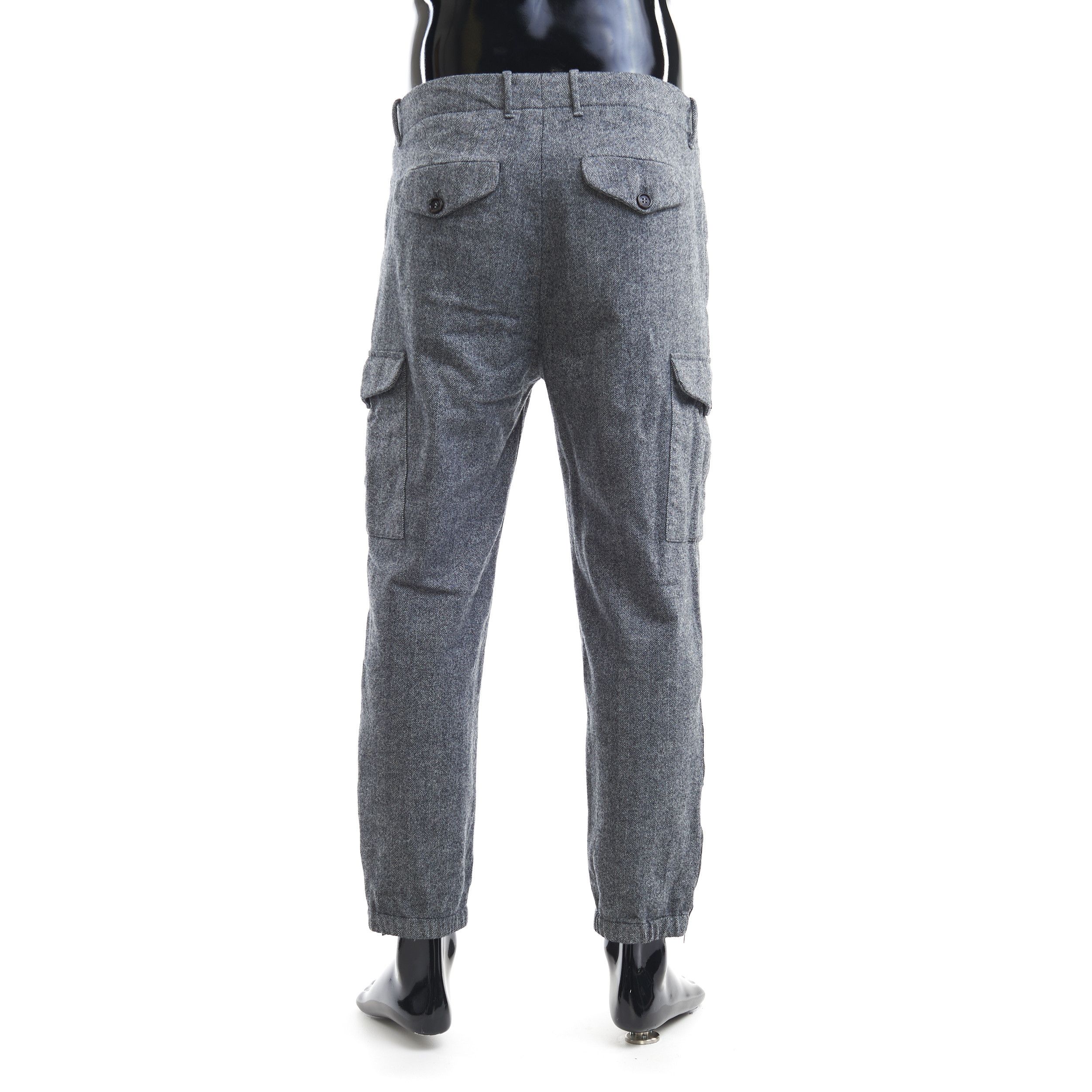 Brunello Cucinelli Cargo Pants In Grey Virgin Wool Herringbone Size US 32 / EU 48 - 5 Thumbnail