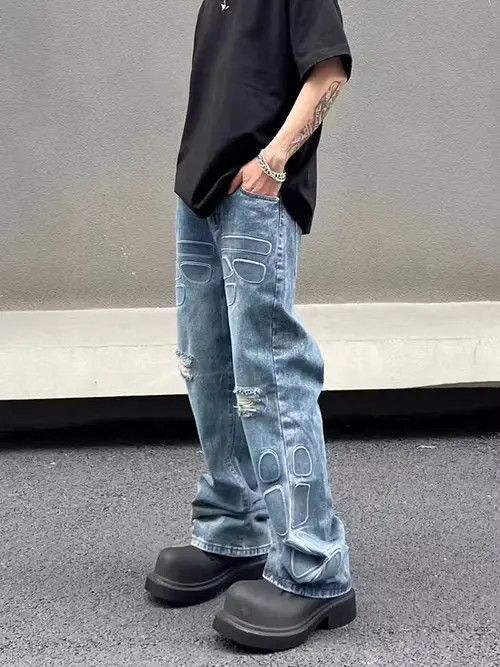 VIBE High street washed distressed armor ripped jeans Size US 34 / EU 50 - 7 Thumbnail
