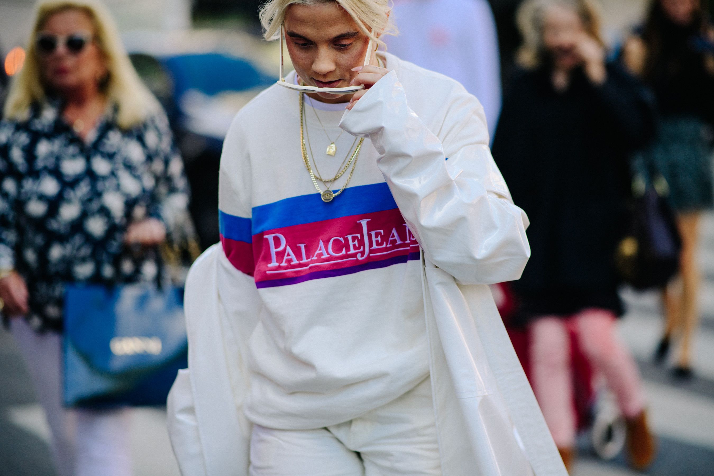 Palace Palace Jeans Crewneck Sweatshirt White Size US L / EU 52-54 / 3 - 5 Thumbnail