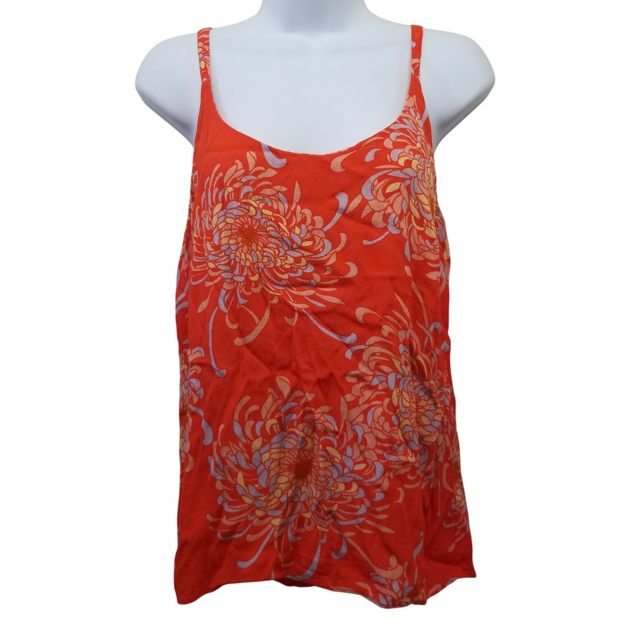 Other CAbi S Orange Floral Tank Top 777 Rayon LOVELY DAY MUM Layer Size S / US 4 / IT 40 - 1 Thumbnail