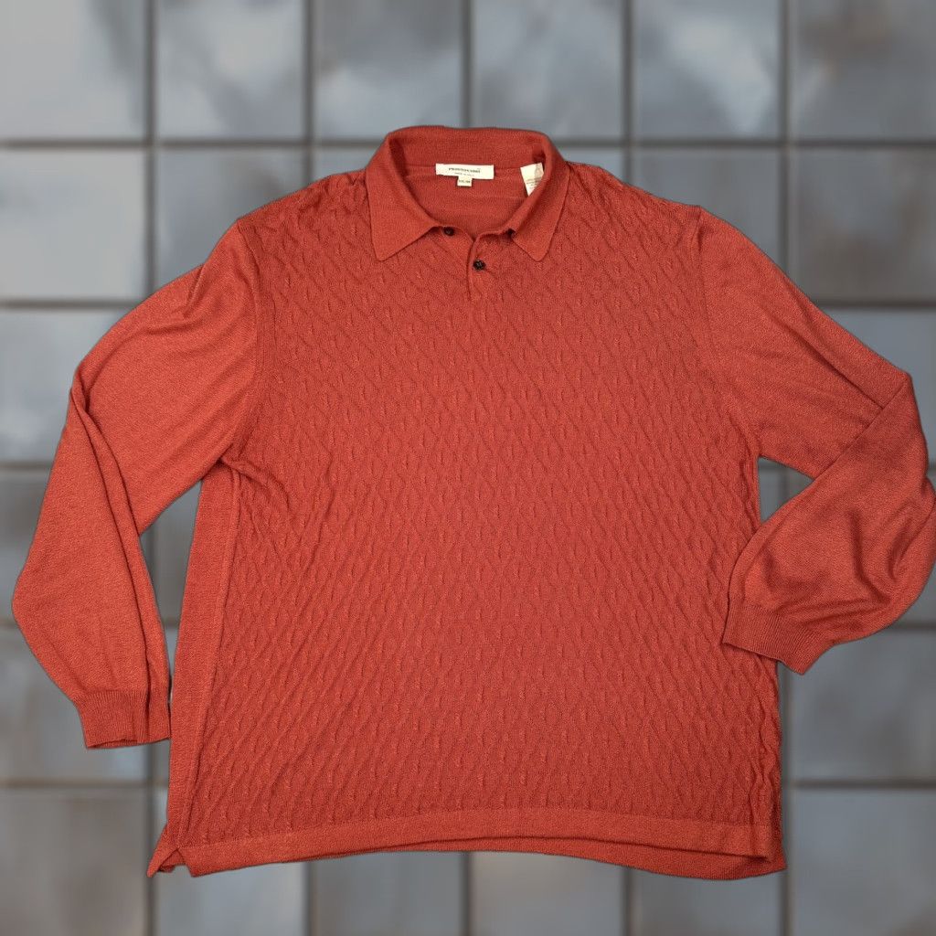 Pronto Uomo VINTAGE Pronto Uomo Sweater 2XL Rust Red Knit Pullover Long Sleeve Mens Classic Italian Preppy Size US XXL / EU 58 / 5 - 1 Thumbnail
