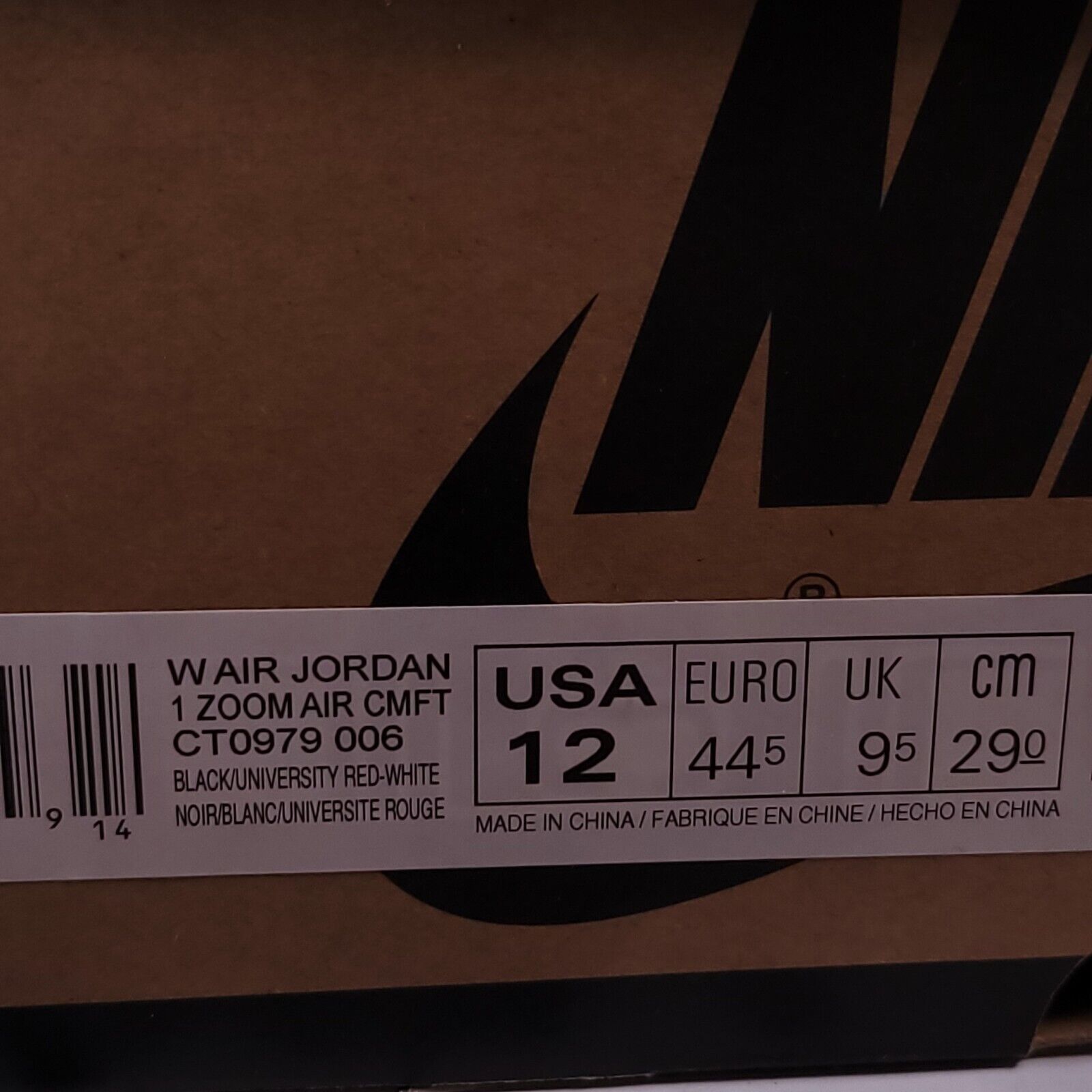 Nike Nike Air Jordan 1 Zoom Shoe Womens Size 12 CT0979-006 Black Size US 12 / IT 42 - 9 Thumbnail