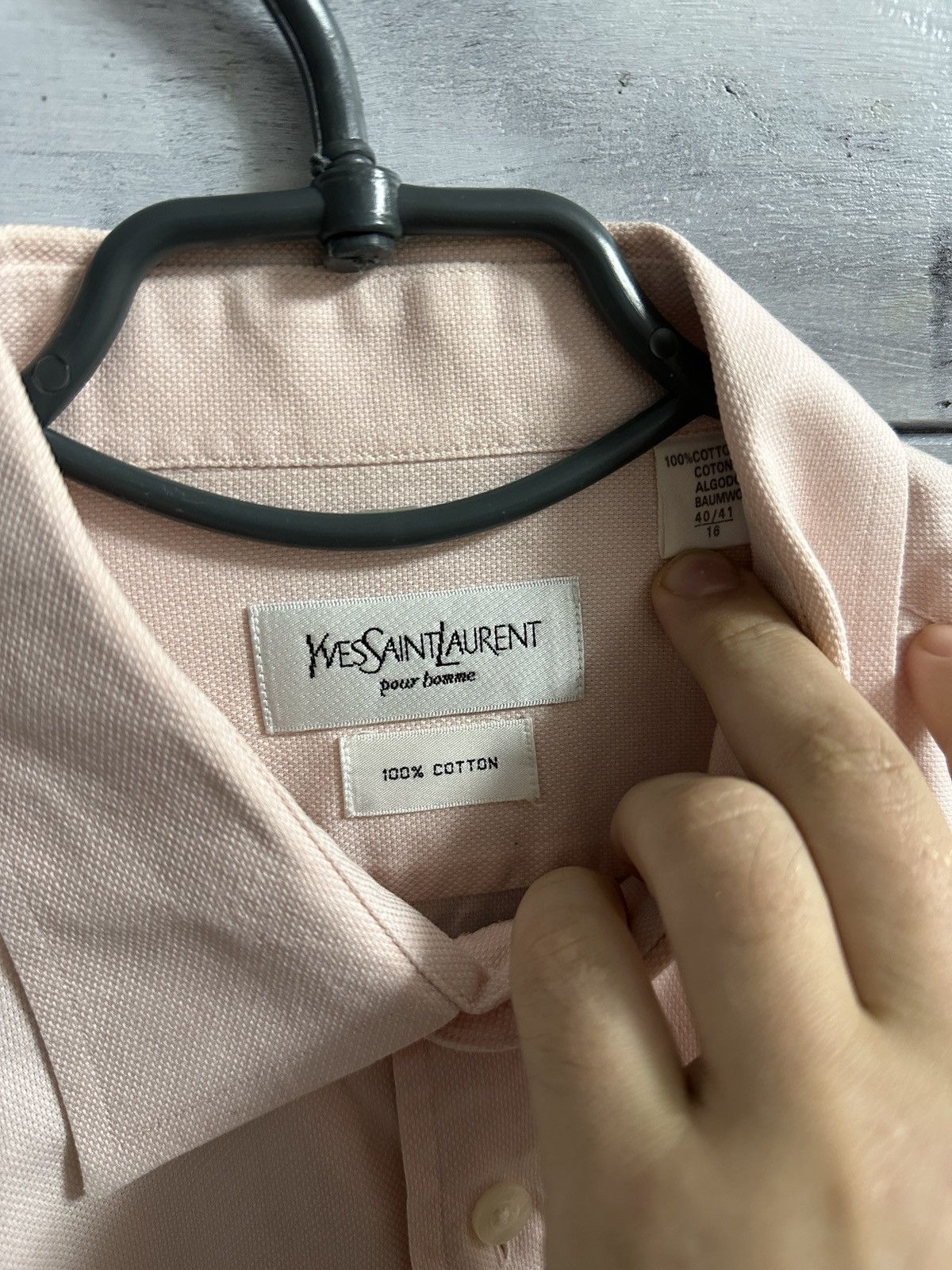 Yves Saint Laurent Luxury Yves Saint Laurent Shirt Button YSL Vintage Size 16 Size US L / EU 52-54 / 3 - 6 Thumbnail