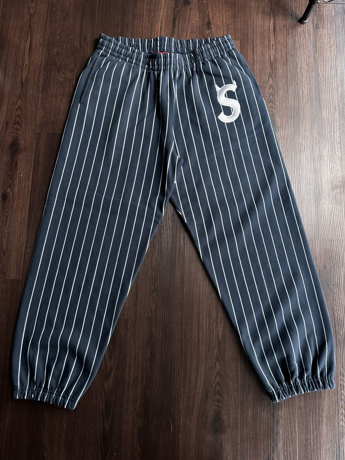 Supreme Supreme Devil S Logo Pinstripe Sweatpants Size Large Size US 34 / EU 50 - 1 Thumbnail