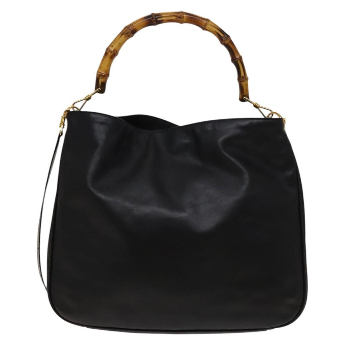 Gucci GUCCI Bamboo Hand Bag Leather Black Gold 001 1781 1577 0 Size ONE SIZE - 3 Thumbnail