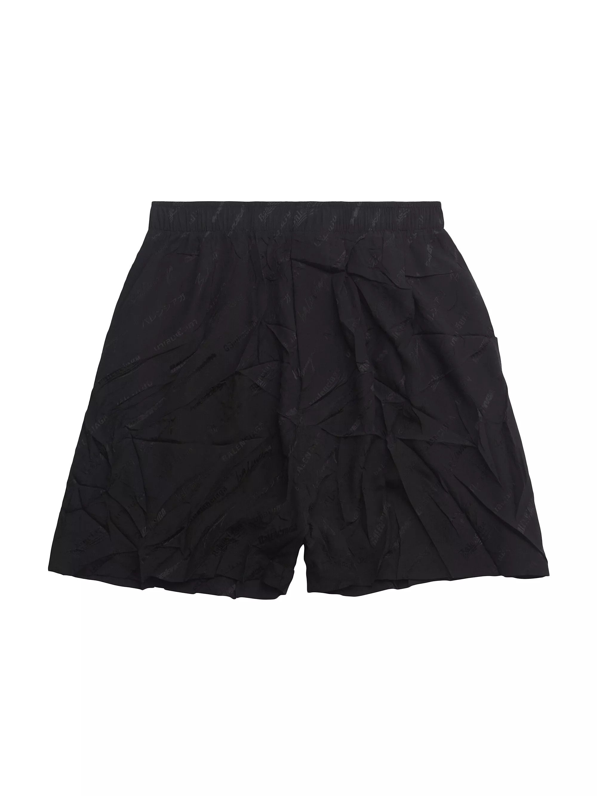 Balenciaga o1w1db10425 Logomania All Over Pyjama Shorts in Black Size US 32 / EU 48 - 1 Thumbnail