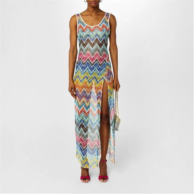 Missoni o1g2r1mq1124 Zigzag Long Dresse in Multicolor Size M / US 6-8 / IT 42-44 - 4 Thumbnail