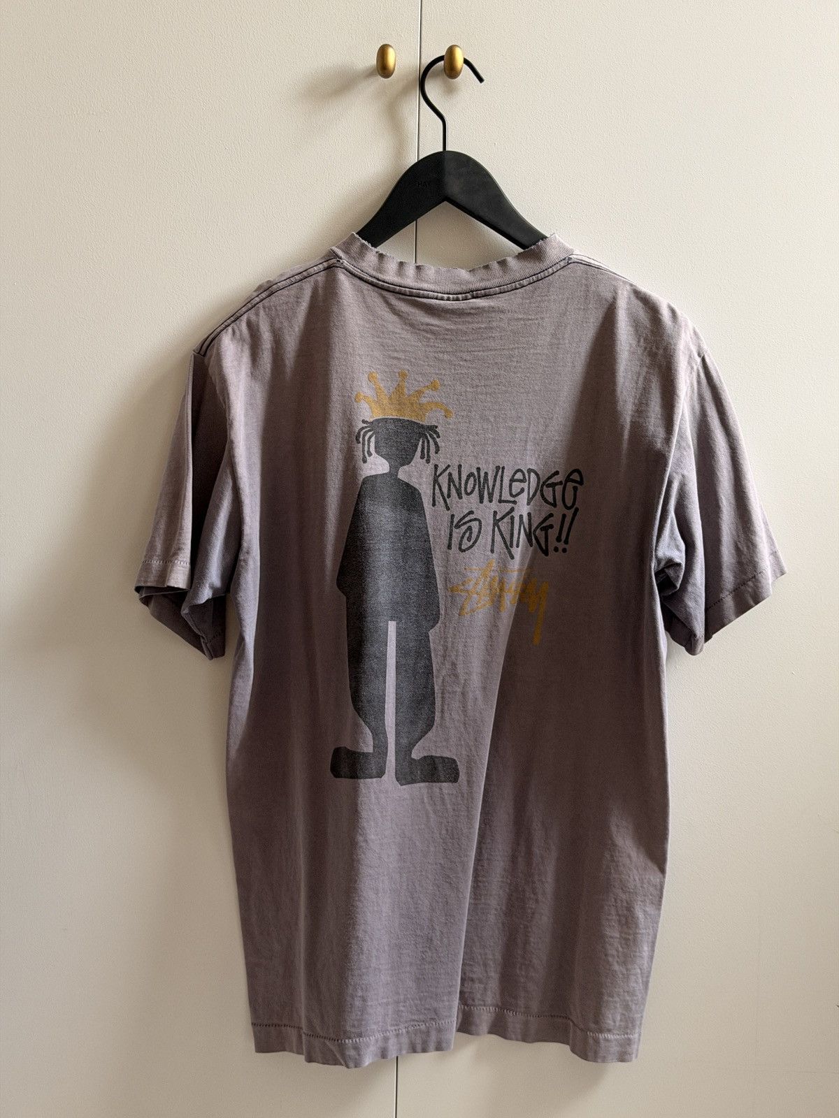 Stussy Vintage Stussy Knowledge is King Black T-Shirt Mens Medium