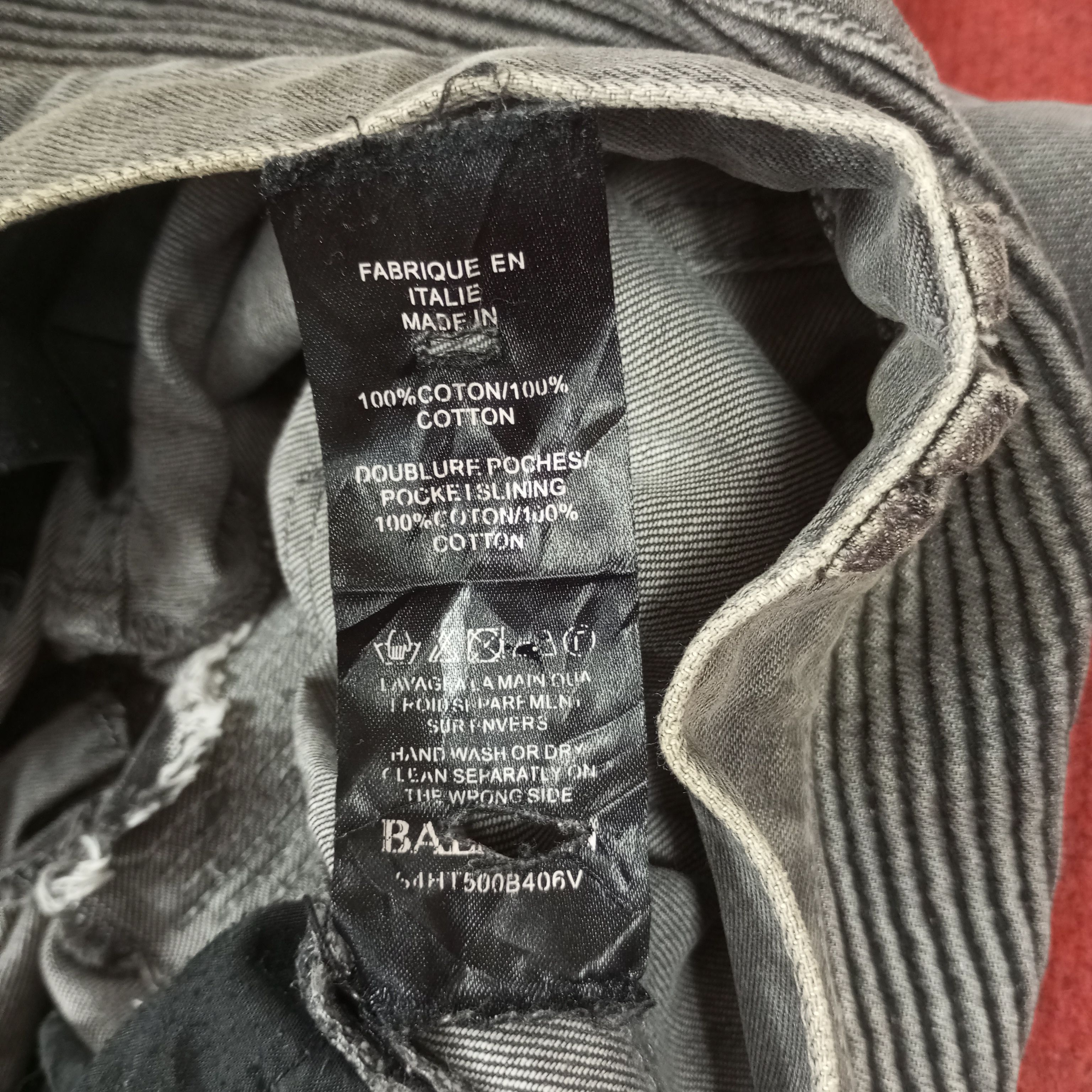 Vintage Balmain Jeans Bikers Riders Rock Punk Style Size US 30 / EU 46 - 13 Thumbnail