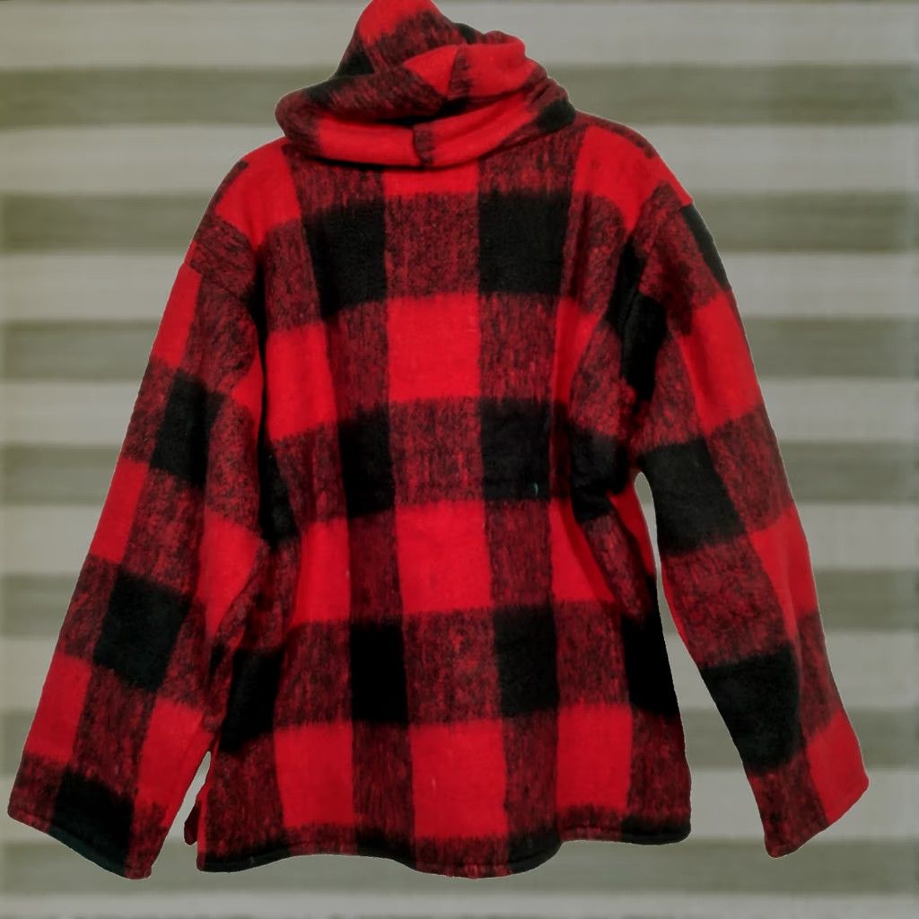 Vintage Earth Ragz Smoky Mountains Jacket M Buffalo Plaid Red Black Fleece Hoodie Womens Size M / US 6-8 / IT 42-44 - 1 Thumbnail