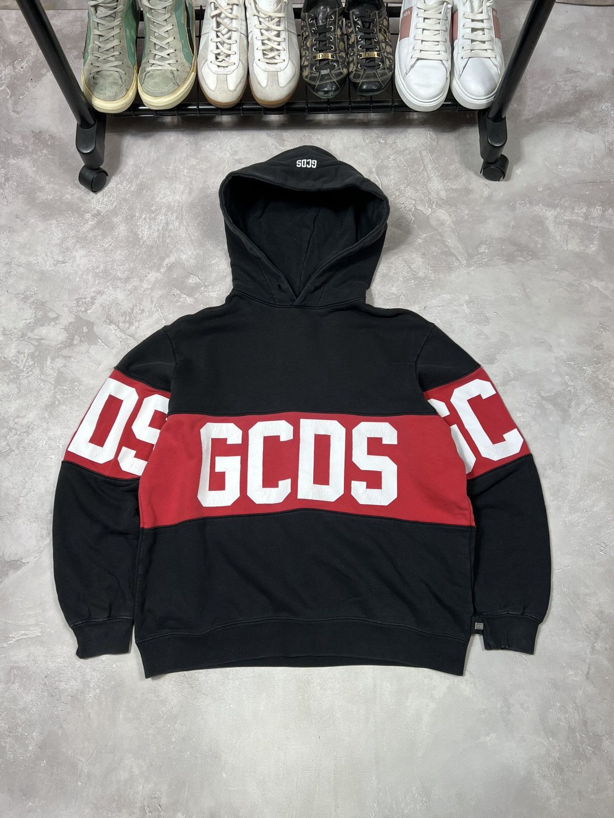 GCDS Vintage GCDS Distressed Baggy Hoodie Size US M / EU 48-50 / 2 - 1 Thumbnail