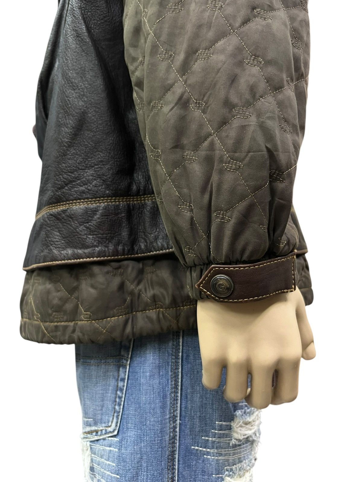 Vintage VIANUOVA Insane Rare Hybrid Leather Kangaroo Pocket Jacket Size US M / EU 48-50 / 2 - 10 Thumbnail
