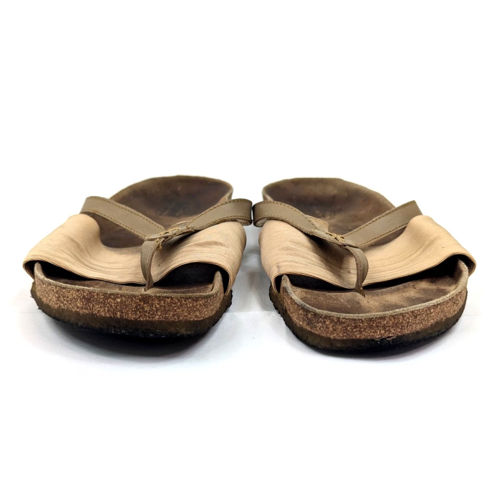 Vintage Stegmann Sandals Women 10 B Leather Cork Straps Crepe Outsole Elastic w Size US 10 / IT 40 - 4 Thumbnail