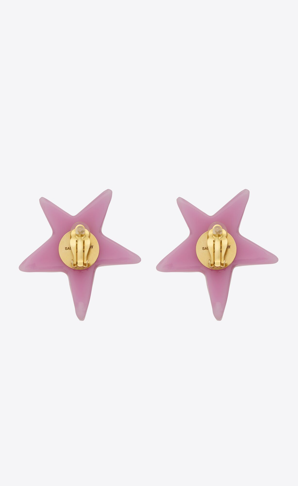 Saint Laurent Paris o1smrcs1224 Size: OS / Star Earrings In Metal Resin Pink Size ONE SIZE - 2 Thumbnail