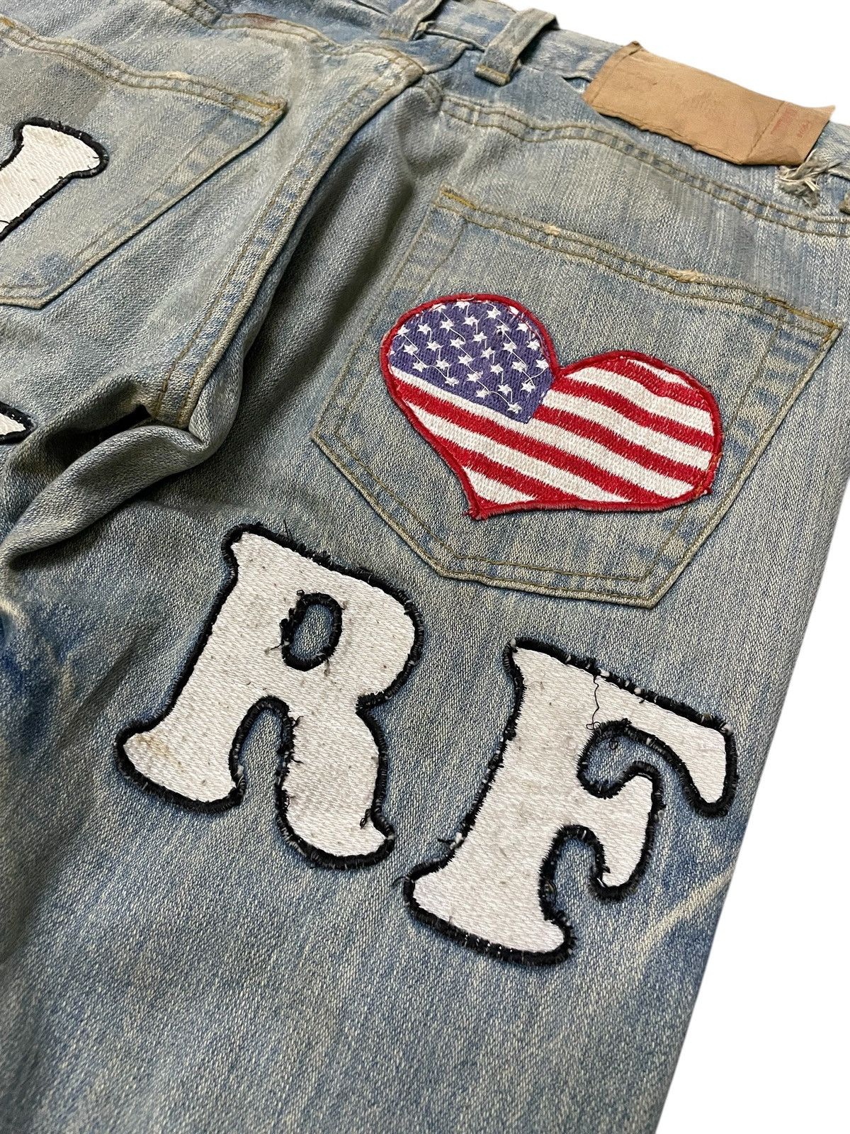 Hysteric Glamour Hysteric Glamour Style I ❤️ Surf Patched Muddy Wash Jeans Size US 32 / EU 48 - 21 Thumbnail