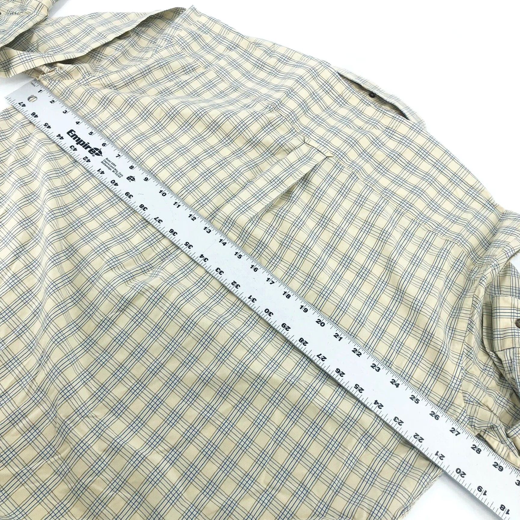 Nordstrom VINTAGE Nordstrom Shirt XL Yellow Blue Plaid Button Up Wrinkle Free 100%Cotton STAIN Mens XL Yellow Plaid Han Rhine? Size US XL / EU 56 / 4 - 4 Thumbnail